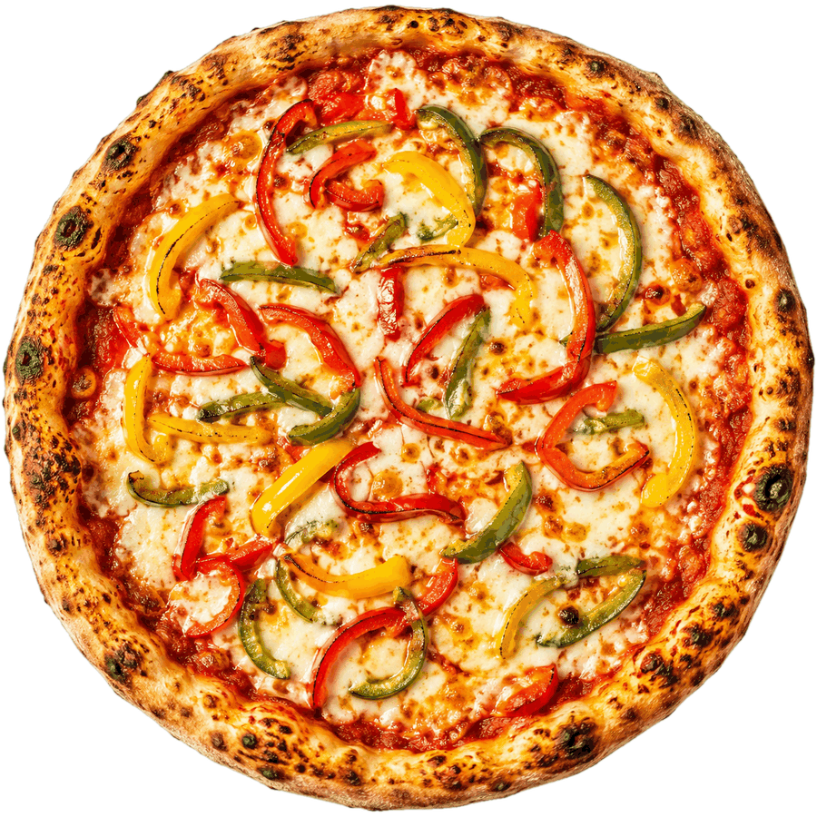 The other person's pizza, loaded with peppers