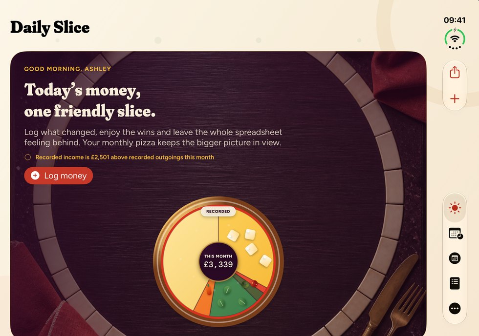 Pizza Money on iPhone Duo, unfolded: Daily Slice