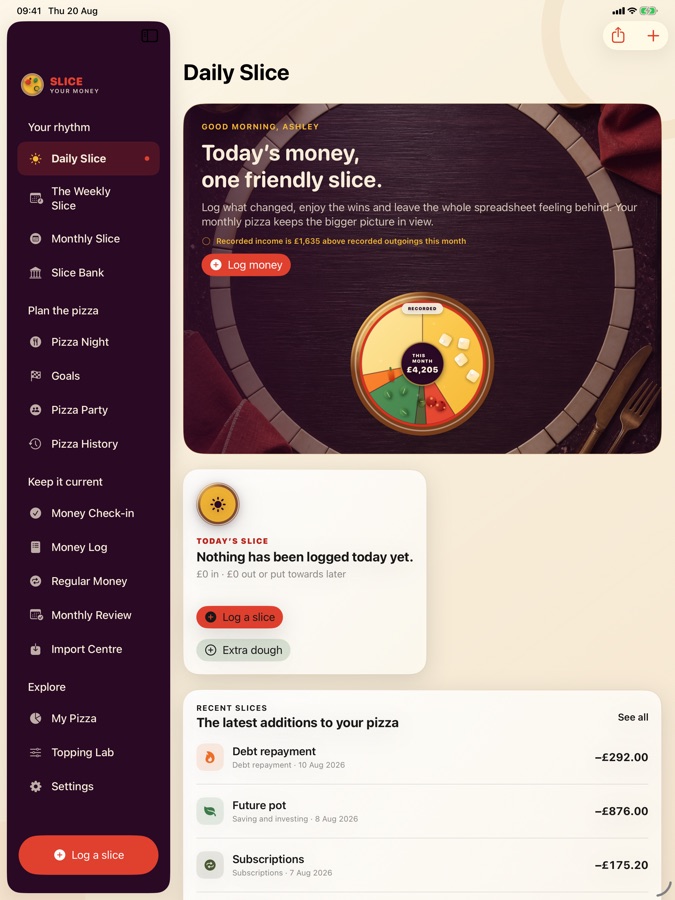 Slice Your Money on iPad: daily