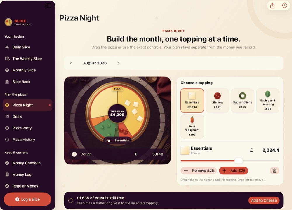 Slice Your Money on Mac: pizza night