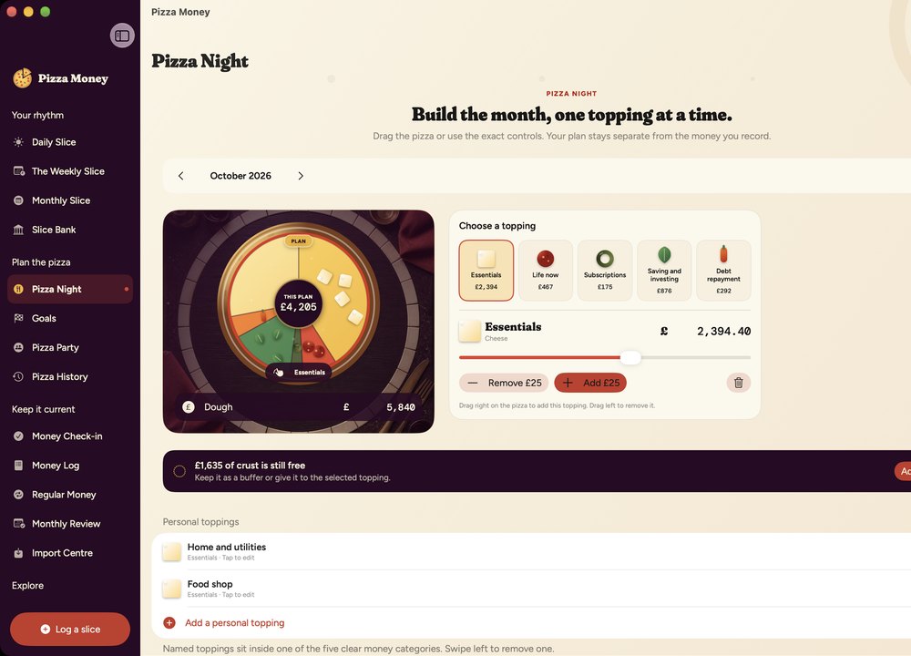 Pizza Money on Mac: Pizza Night