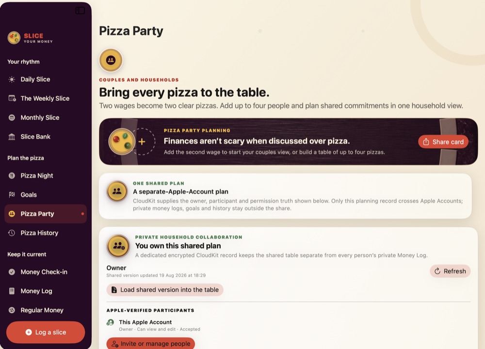 Slice Your Money on Mac: pizza party